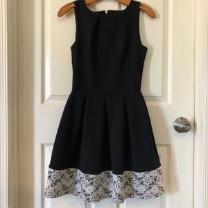 Black Lace Bottom Dress - HAS POCKETS!